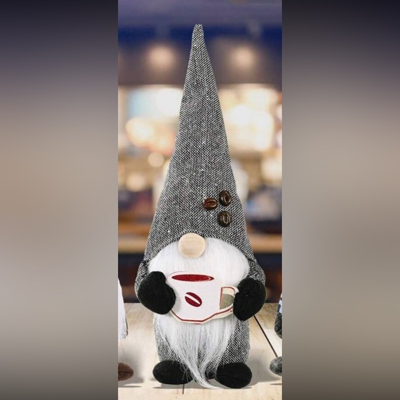 NWT Adorable Adjustable Hat- Gray Coffee ☕️ Gnome Decoration - Picture 5 of 14